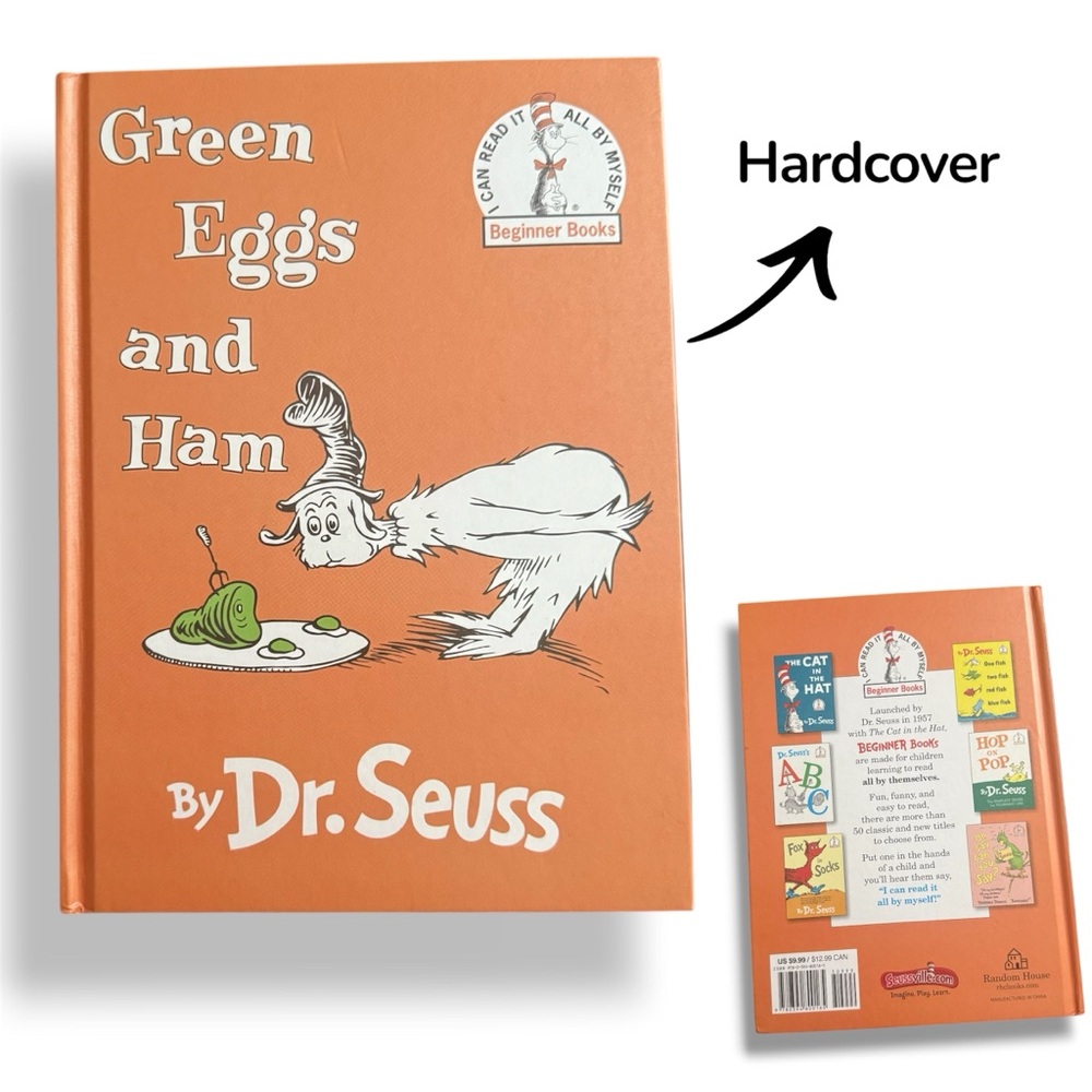 Dr. Seuss Orange Cover with Green Illustration - Green Eggs and Ham
